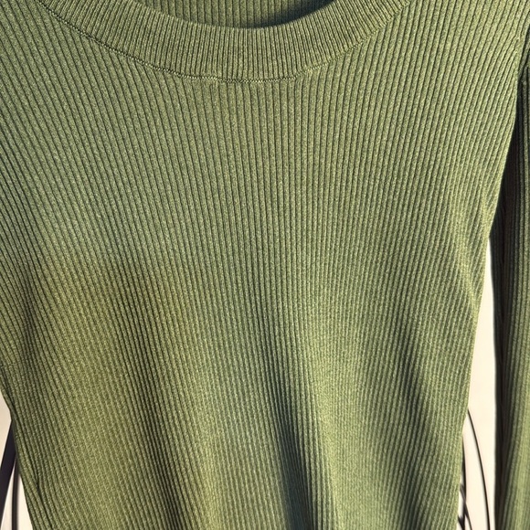 Zara Forest Green Ribbed Long Sleeve Top - Picture 2 of 5